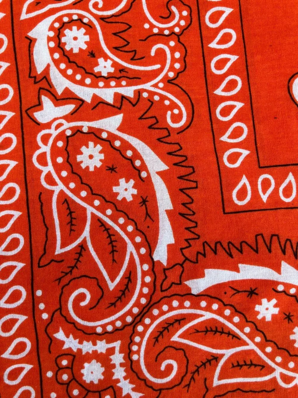 🧡 Pair of Orange Paisley Bandanas 27x27 Large